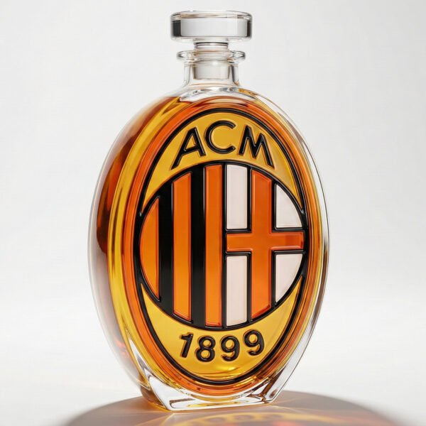 1 AC Milan ihletésű whiskykarafa – luxus kristály italos palack, kézzel készített, ideális whiskyhez, bourbonhöz, konyakhoz vagy skót whiskyhez