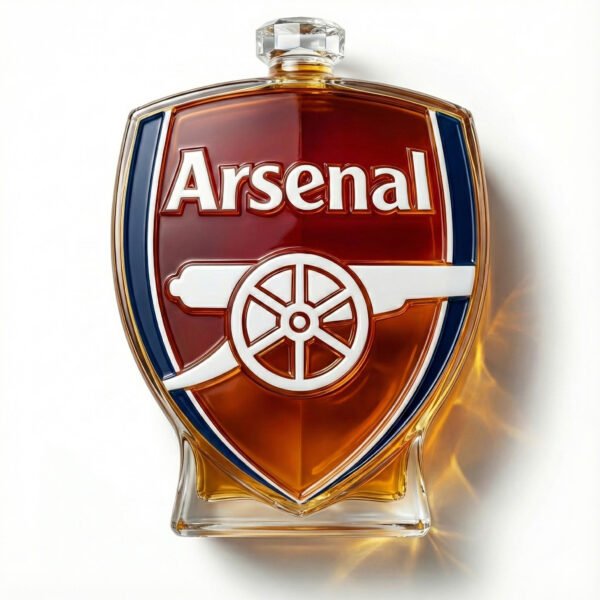 2 Arsenal FC ihletésű whiskykarafa – luxus kristály italos palack, kézzel készített, ideális whiskyhez, bourbonhöz, konyakhoz vagy skót whiskyhez